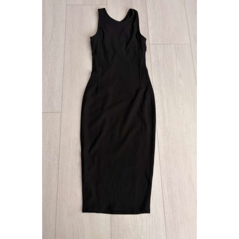 Lululemon Brunch and Back Midi Tank‎ Dress Sz 2 Black Open Back